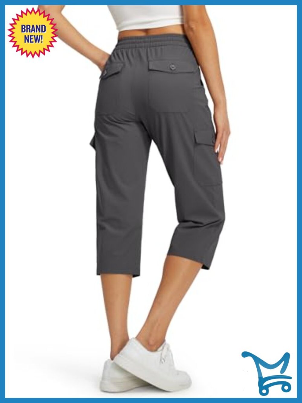 Women's Cargo Capri Pants Hiking Cropped UPF 50+ Lightweight Nylon Spandex